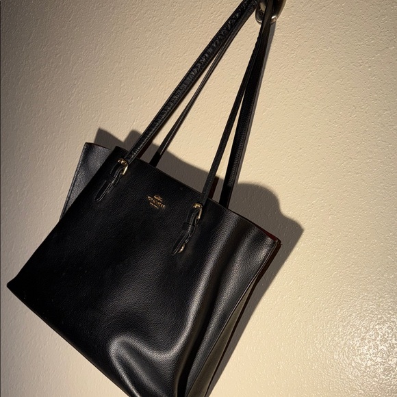 Coach Black Leather Mollie Tote- fair condition ~ As Is💕 - Picture 2 of 12